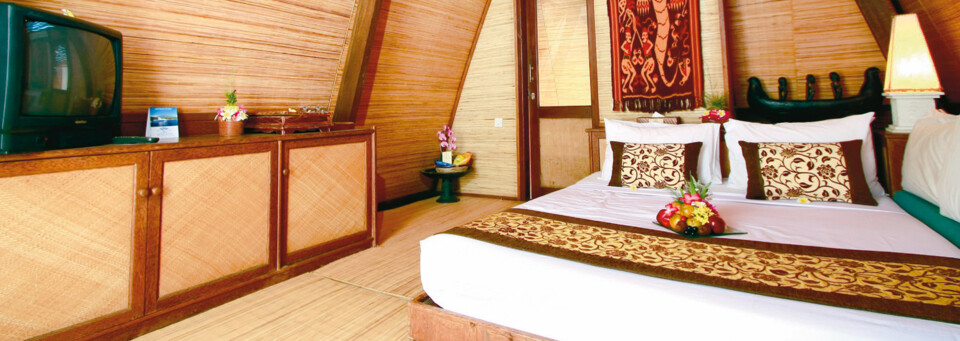 Innenansicht Superior Lumbung Zimmer - Hotel Vila Ombak Gili Trawangan