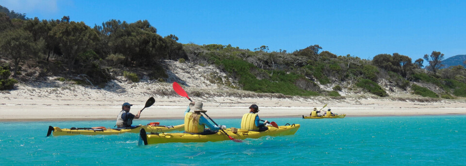 Kajaks im Freycinet NP