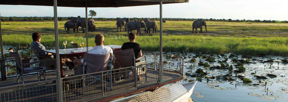 Bootstour und Elefanten der Chobe Game Lodge
