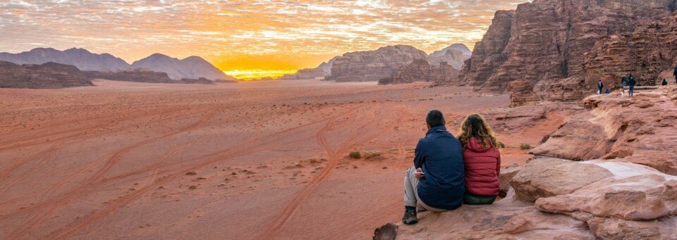 Wadi Rum bei Sonnenuntergang in Jordanien