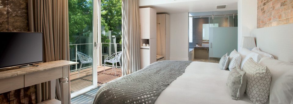 Luxury-Zimmerbeispiel des Oude Werf Hotel in Stellenbosch 