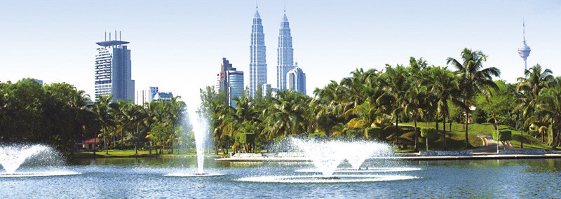 Skyline mit Petronas Twin Towers , Kuala Lumpur