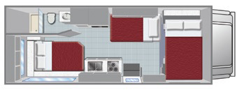 El Monte C25 Camper Floorplan