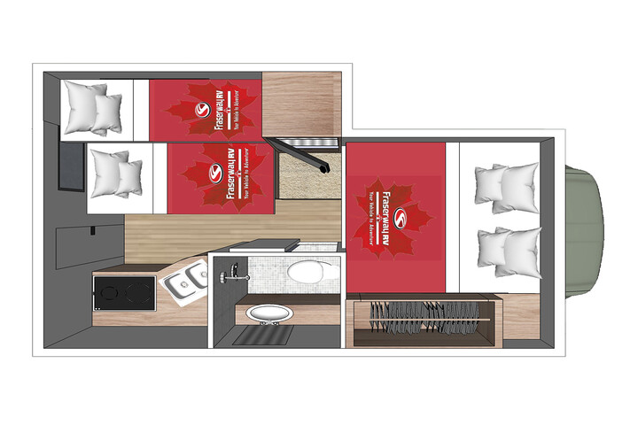 Floorplan bei Nacht des Truck Camper TCB