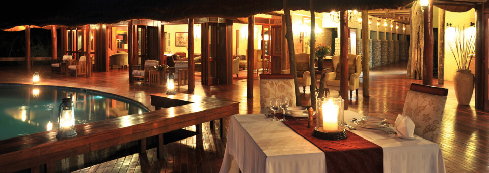 Abendessen Imbali Safari Lodge Krüger Nationalpark