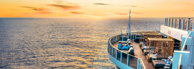 An Deck der Norwegian Spirit - Sonnenuntergang