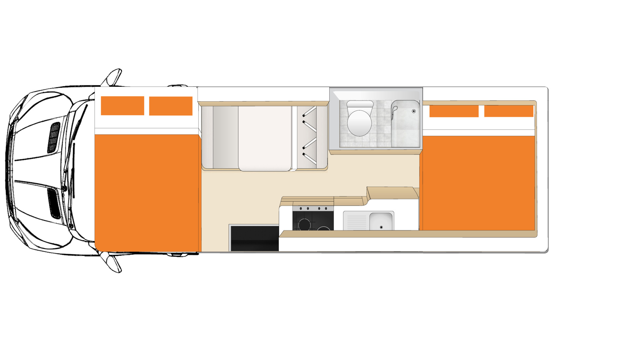 Floorplan des Apollo Euro Camper