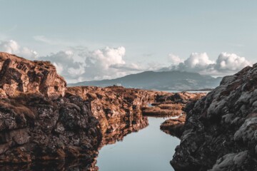 Blick auf den Thingvellir Nationalpark in Island 