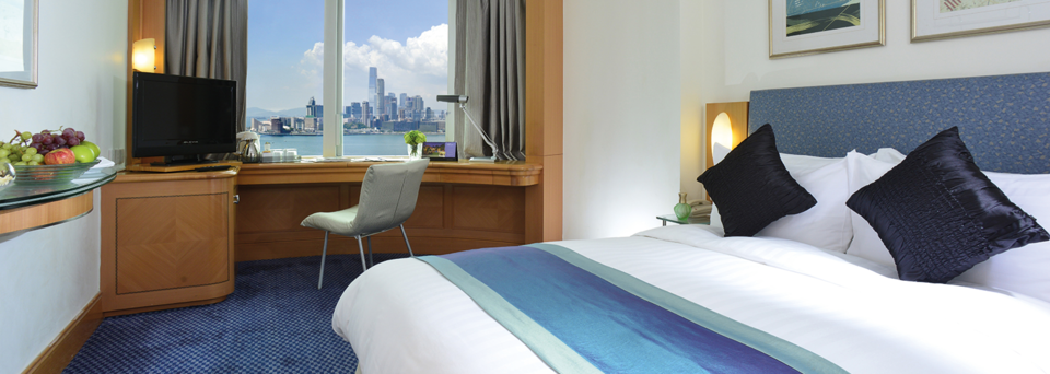 Metropark Hotel Causeway Bay - Zimmerbeispiel mit Hafenblick