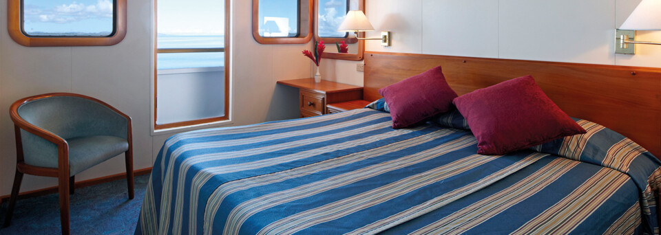 Beispiel Stateroom Cabin - Kreuzfahrtschiff "MV Reef Endeavour" Captain Cook Cruises