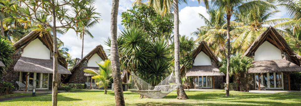 Bungalows des La Pirogue am Strand von Flic en Flac