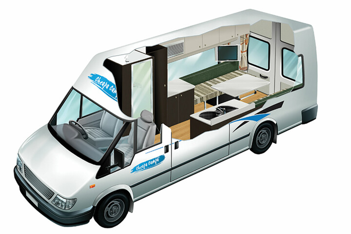 Cutaway des 2 Berth Campervan