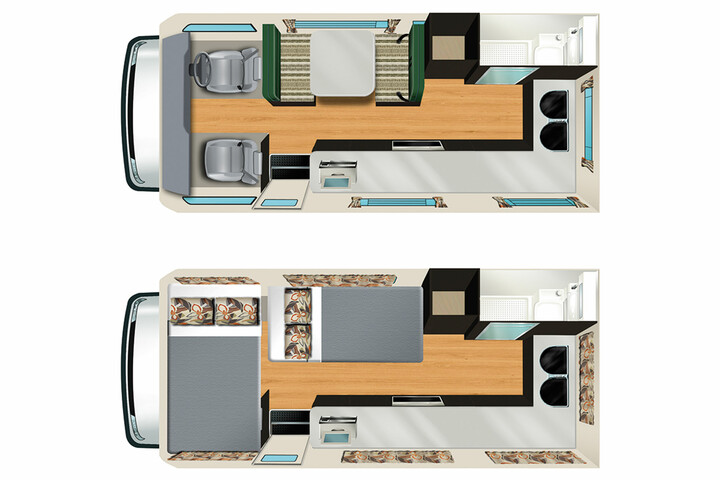 Floorplan des 4 Berth Campervan