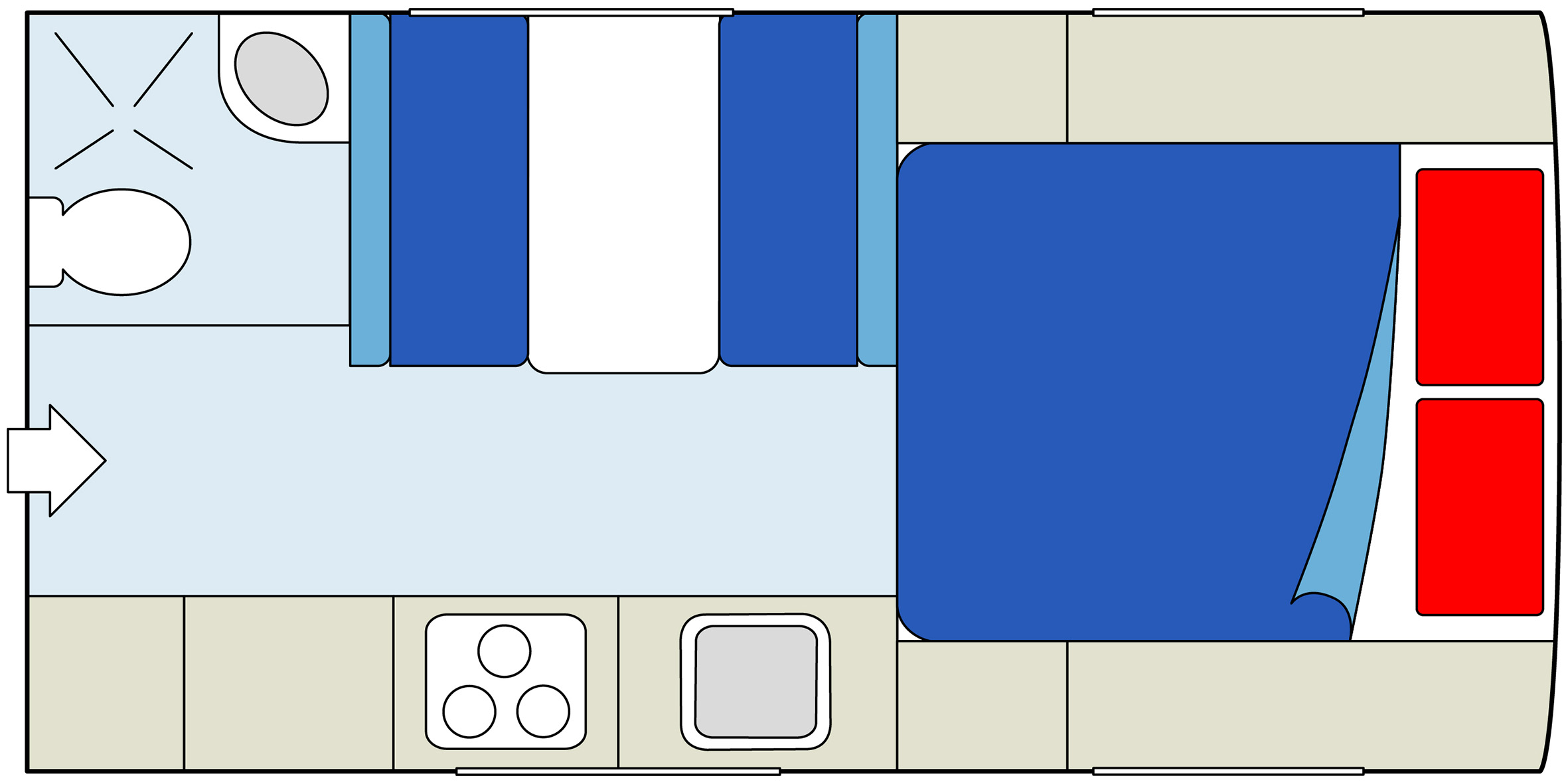 Floorplan bei Tag des Maxi Travel Camper TCA