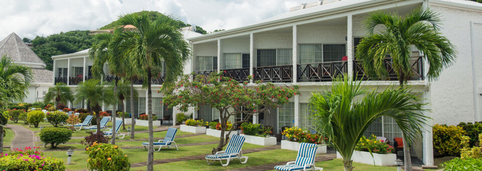 Außenansicht des Coyaba Beach Resort auf Grenada