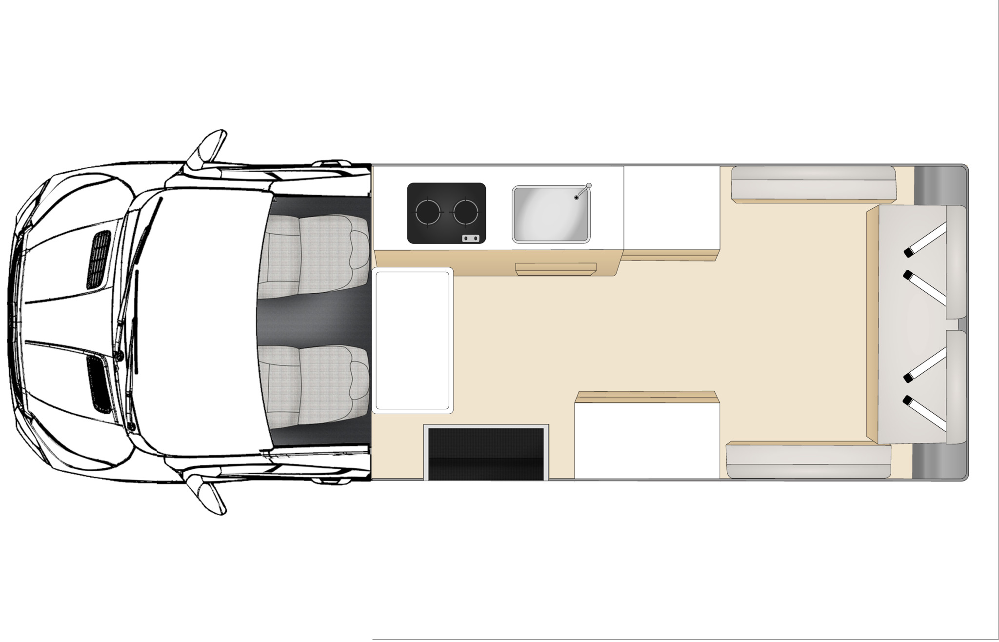 Floorplan des Apollo Endeavour Camper