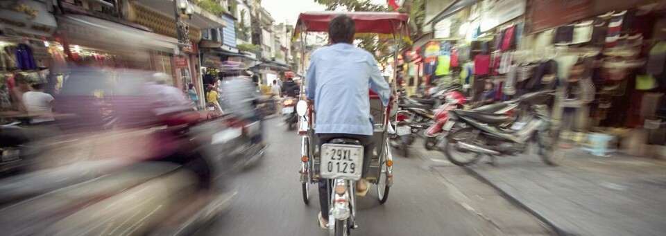 Eine Rikschafahrt in Hanoi