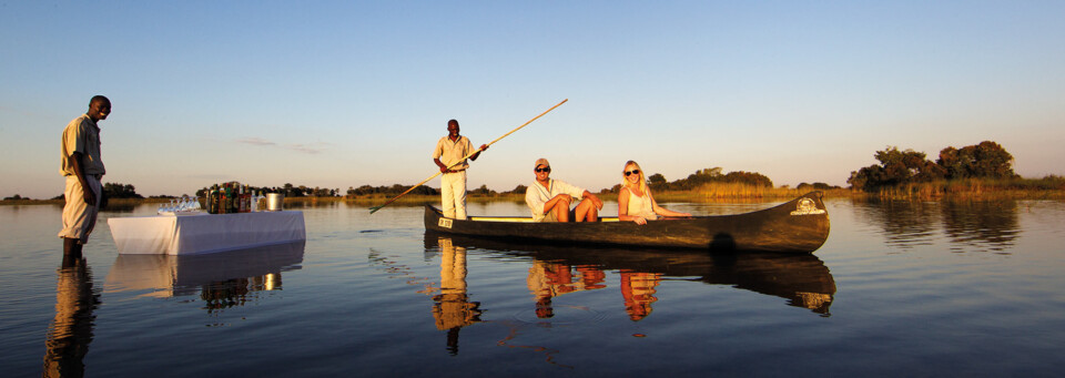 Fahrt im Mokoro, Camp Okavango, Okavango Delta