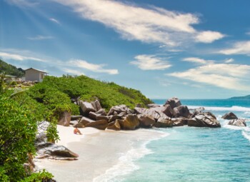 Strandabschnitt auf den Seychellen 