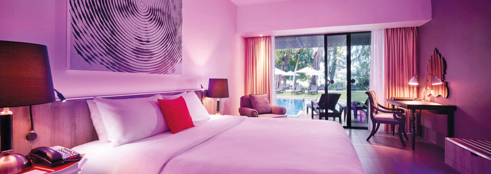 Deluxe-Zimmerbeispiel mit Lagunenzugang des Hard Rock Hotel auf Penang