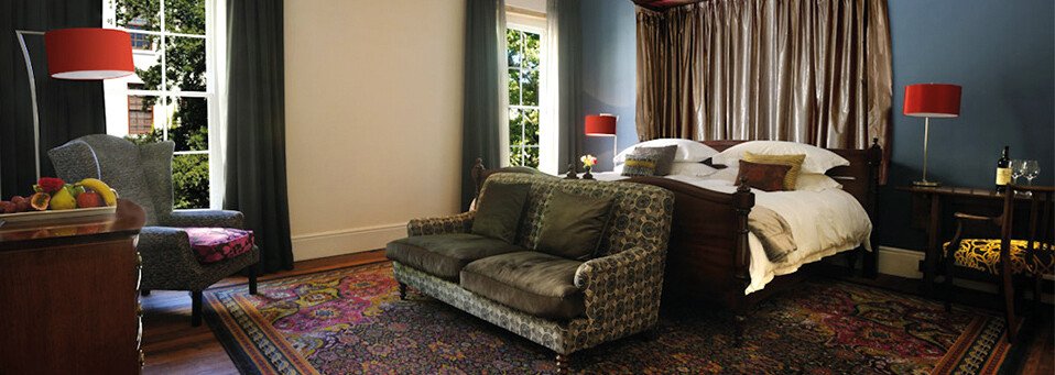Deluxe-Zimmerbeispiel des Oude Werf Hotel in Stellenbosch 