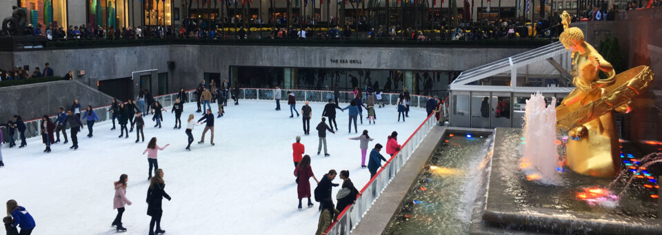 Eisbahn am Rockefeller Center - USA Reisebericht