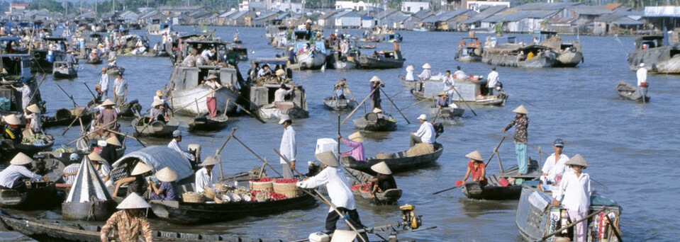 Mekong Delta - Markt auf dem Fluss