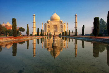 Taj Mahal in Indien in den Flitterwochen
