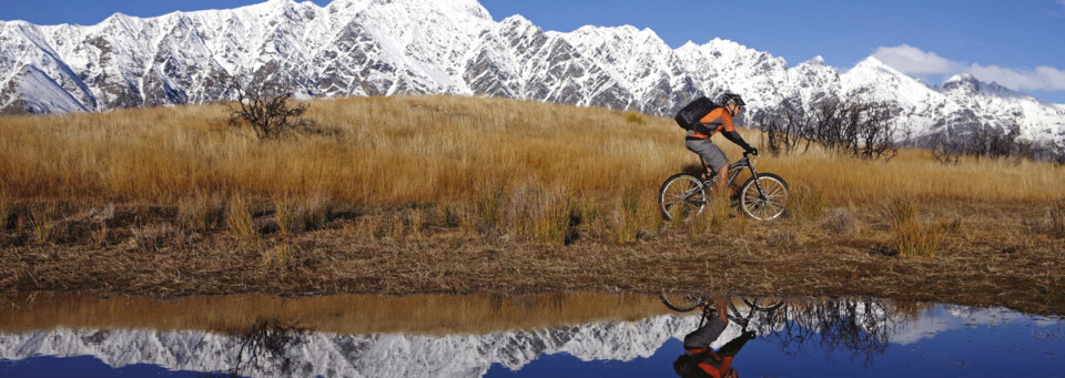 Radfahrer am Lake Wakatipu