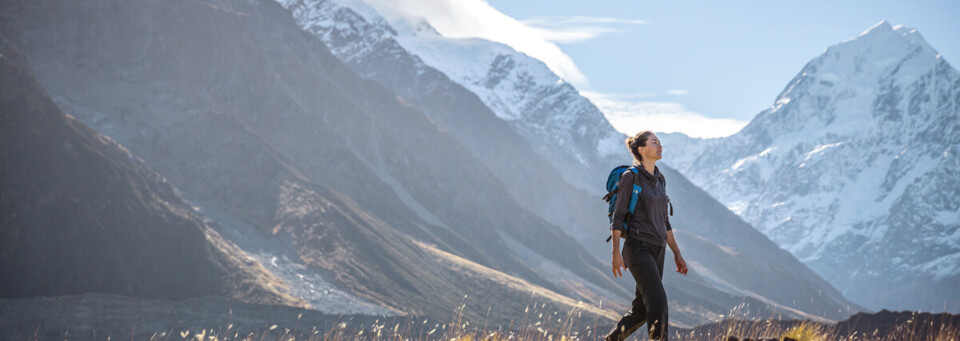 Wanderer beim Mount Cook