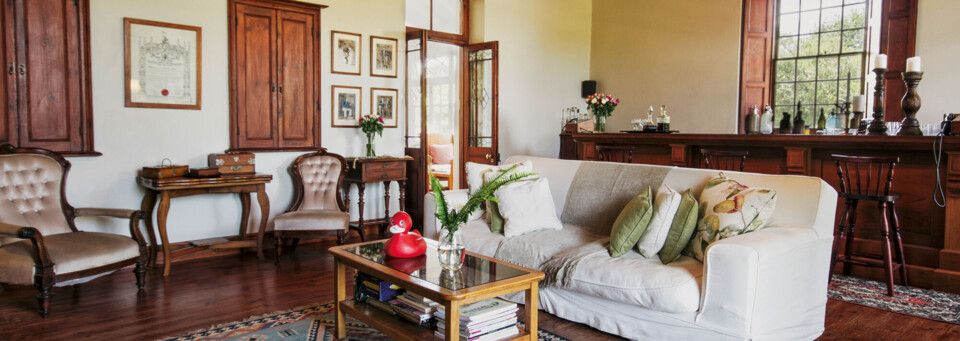 Lounge des Schoone Oordt Country House in Swellendam