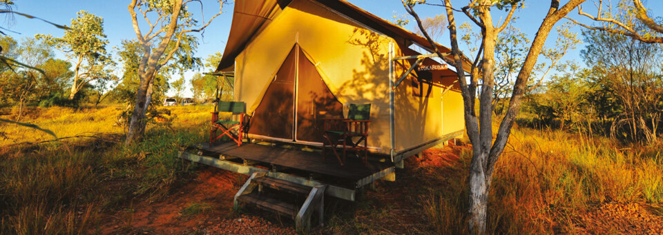 Außenansicht eines Zeltes - Bungle Bungle Wilderness Lodge Purnululu Nationalpark