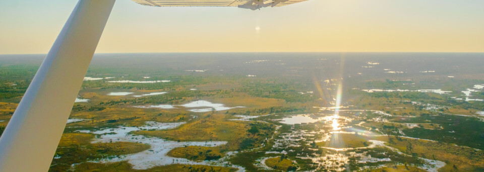 Die Wege des Okavango Deltas aus der Luft