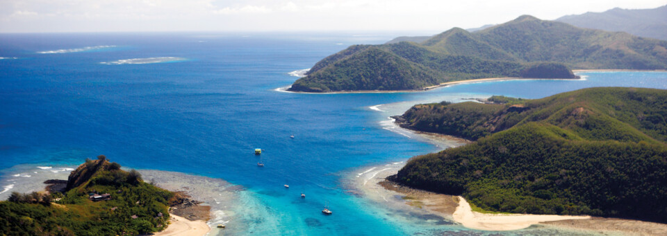 Manta Ray Island Yasawa Islands von oben