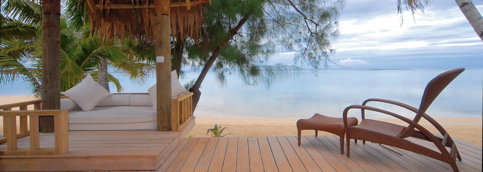 The Little Polynesian Terrasse am Strand Rarotonga