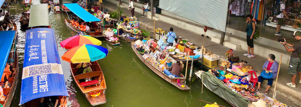 Damnoen Saduak Schwimmender Markt in Bangkok