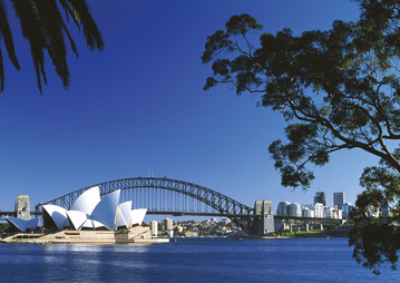 Sydney Opernhaus und Harbour Bridge