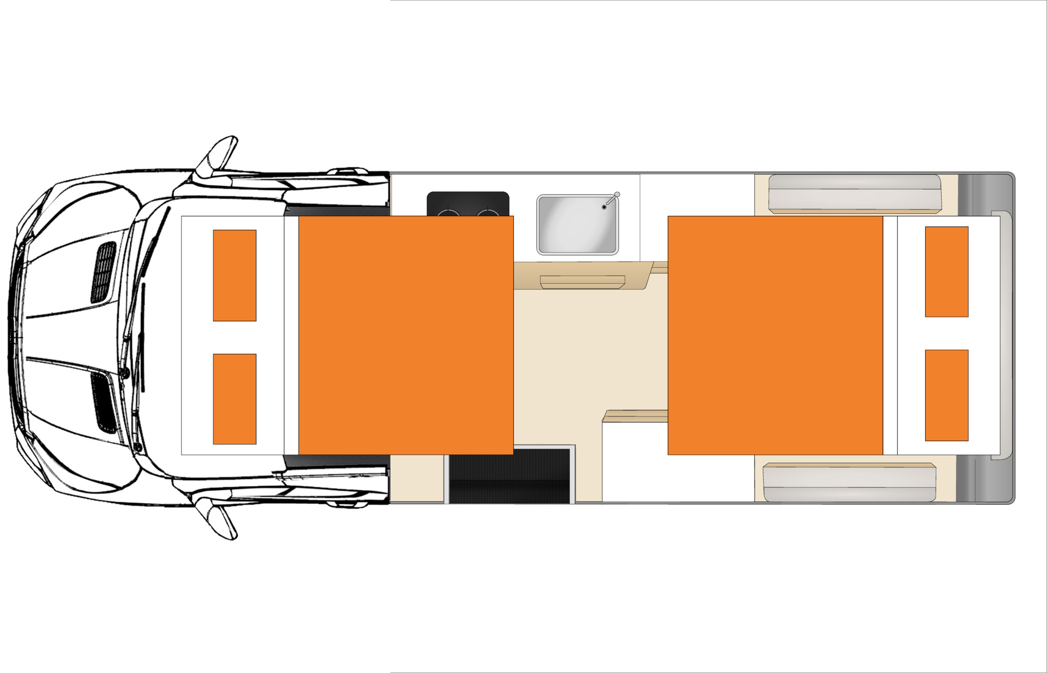 Floorplan des Apollo Endeavour Camper