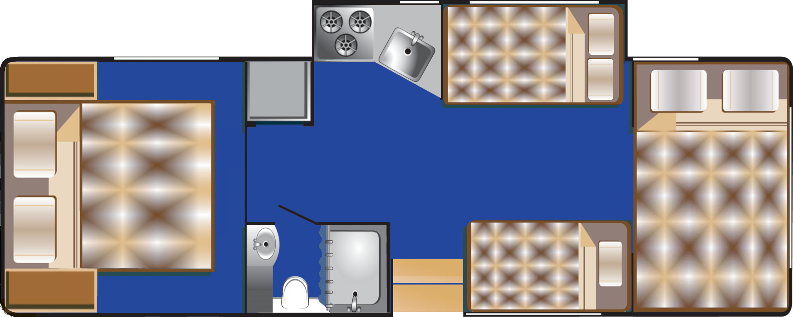 Floorplan bei Nacht des C 28 - 30 ft