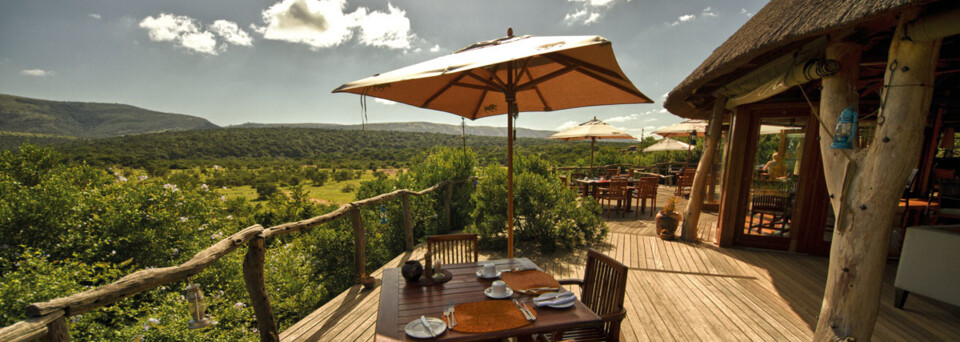 Terrasse des Pumba Private Game Reserve