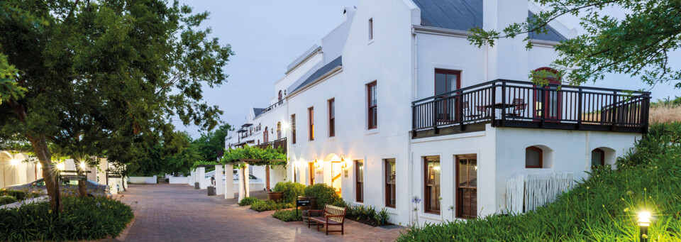 Außenansicht der De Zalze Lodge in Stellenbosch