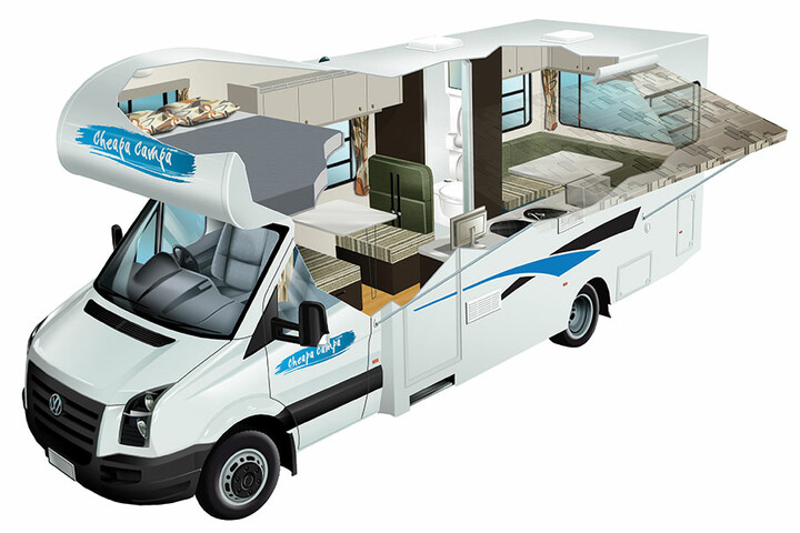 Cutaway des 6 Berth Campervan