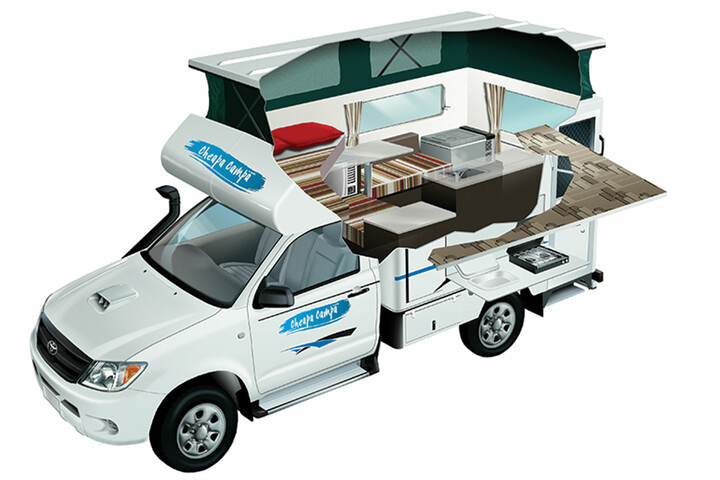 Cutaway des 4WD Camper