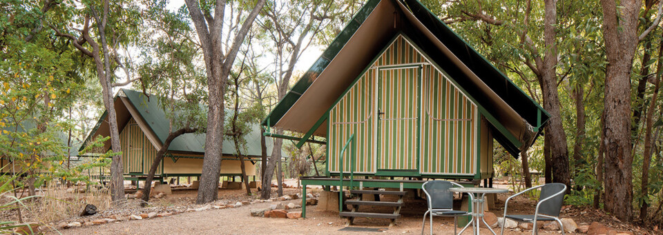 Beispiel feststehende Zelte El Questro Wilderness Park Emma Gorge