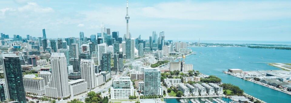 Grünfläche vor Toronto Skyline