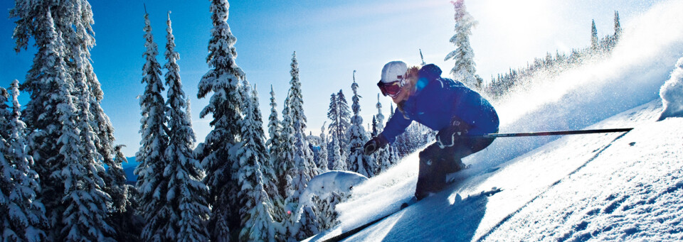 Skifahrer in Sun Peaks