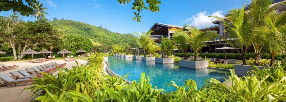 Luftaufnahme Kempinski Seychelles Resort Baie Lazare