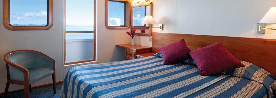 Beispiel Stateroom Cabin - Kreuzfahrtschiff "MV Reef Endeavour" Captain Cook Cruises