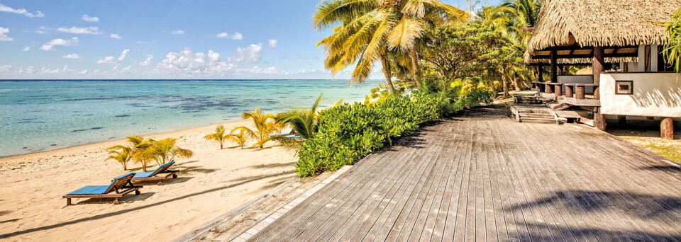 Zugang zum Strand - Tamanu Beach Aitutaki