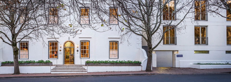 Außenansicht des Oude Werf Hotel in Stellenbosch 